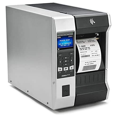 Ybpitt Industrial Barcode Label Printer - Zebra ZT610 600 dpi Thermal Transfer and Direct Thermal - Serial, USB, Ethernet, Bluetooth 4.0 - 4.09" Print Width, Monochrome, Tear Bar ZT61046 - JTTANDS