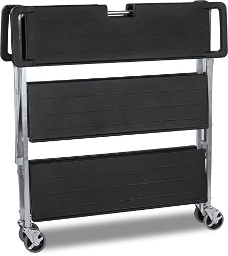 Carlisle SBC203103 Fold 'N Go Collapsible Utility Cart, 350 Pound Capacity, 31" Length x 20" Width Shelf, Black