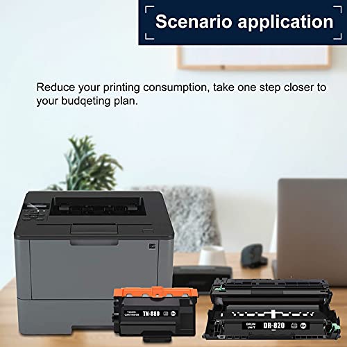 (5 PK,Black) 4 Pack TN880 TN-880 Extra High Yield Toner Cartridge + 1 Pack DR820 DR-820 Drum Unit Compatible Replacement for Brother DCP L5500DN L5600DN L5650DN MFC L6700DW L6750DW L5800DW Printer