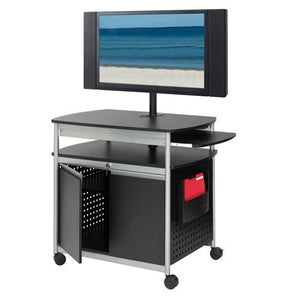 Safco Products 8941BL Scoot Flat Panel Multimedia Cart, Black