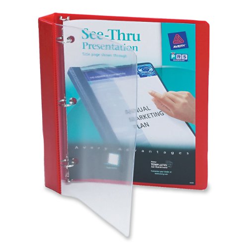 Avery See-Thru Binder with 1-Inch Round Ring, Red (10853)