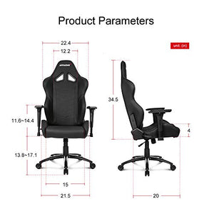AKRacing Core Series LX Gaming Chair with High Backrest, Recliner, Swivel, Tilt, Rocker and Seat Height Adjustment Mechanisms with 5/10 Warranty - Black