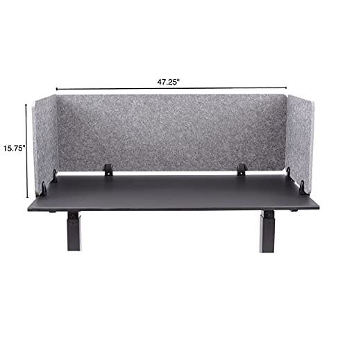 ReFocus™ Raw Clamp-On Acoustic Desk Divider – Reduce Noise and Visual Distractions with This Lightweight Desk Mounted Privacy Panel (Castle Gray, 47.25" x 16", 23.6" x 16", & 23.6" x 16")