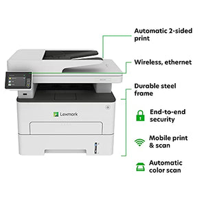 Lexmark MB2236i Multifunction Wireless Monochrome Laser Printer with A 2.8 Inch Color Touch Screen, Standard Two-Sided Printing, Cloud Fax Capability (18M0751)