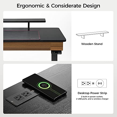 EUREKA ERGONOMIC Standing Desk with 2 Drawers, 55" Dual-Motor Height Adjustable Sit Stand Up Desk