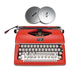 Royal Consumer Classic Retro Manual Typewriter (Red) Bundle with Extra Ribbons - 2 Items