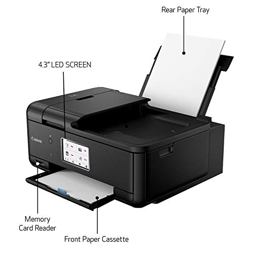 Canon TR8620 All-In-One Printer For Home Office | Copier |Scanner| Fax |Auto Document Feeder | Photo and Document Printing | Airprint (R) and Android Printing, Black