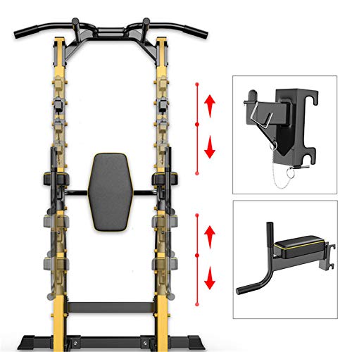WE&ZHE Pull Up Bars Power Tower, Workout Dip Station Pull Up Tower Multi-Function Pull Up Dip Stand Chin Up Home Strength Training Equipment