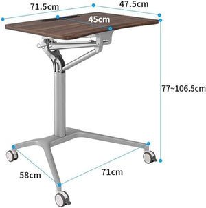 MaGiLL Pneumatic Height Adjustable Sit-Stand Mobile Laptop Computer Desk Cart