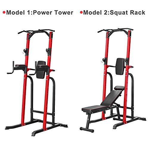 HYD-Parts Power Tower,Standing Full Body Chin up Bar,Adjustable Heavy Duty Pull up Bar Strength Training Fitness Workout