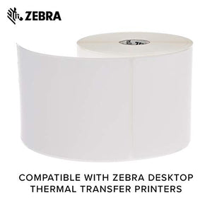 Zebra 4 x 6 in Thermal Transfer Polypropylene Labels PolyPro 3000T Permanent Adhesive Shipping Labels 1 in Core 4 rolls 10031650SP