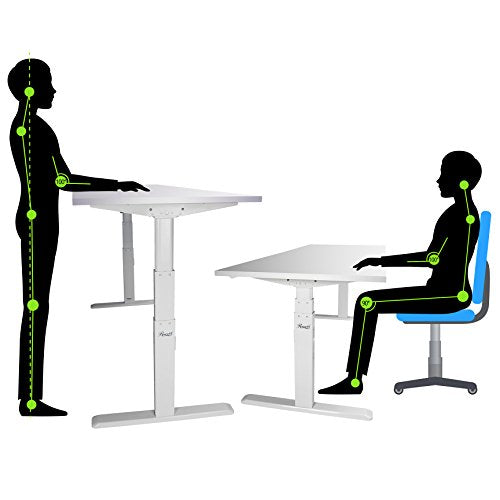 Rosewill Electric Standing Desk Frame & Wood Table Top w/Height Adjustable Sit Stand Modes, Silent Dual Motors, Memory Settings, Sturdy & Supports up to 220 lbs, Easy Assembly - RSD10