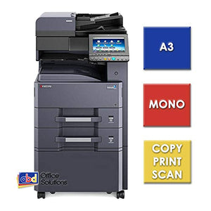 ABD Office Solutions Refurbished Kyocera TaskAlfa 3011i A4 Mono BW Laser MFP - 30ppm, Copy, Print, Scan, Auto Duplex, Network, 2 x 500 Sheets Paper Drawers, 100 Sheets MPT Tray, Stand