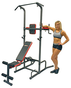 Health Gear CFT2.0 Functional Fitness Gym Style Training Power Tower & Adjustable Workout Bench System for Pull Ups and Dips