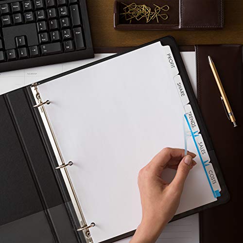 Avery Print & Apply Clear Label Dividers, Index Maker Easy Apply Printable Label Strip, 5 White Tabs, 25 Sets, Case Pack of 6 (11446)