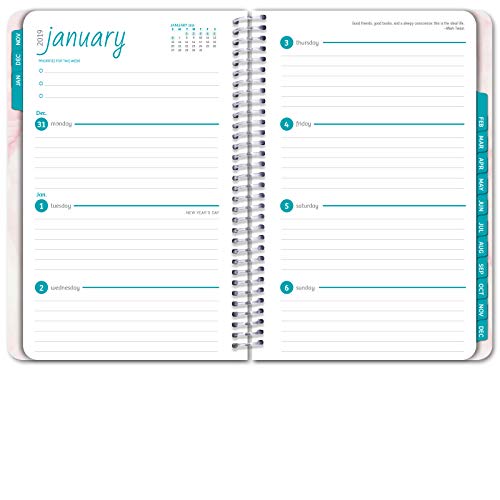 HARDCOVER Calendar Year 2020 Planner: (November 2019 Through December 2020) 5.5"x8" k, Pocket Folder and Sticky Note Set (Pink Marble Triangles)