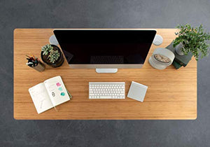 UPLIFT Desk V2 Bamboo Standing Desk - 1" Thick Rectangular Carbonized Bamboo Desktop, Height Adjustable Frame (White), Adv. Memory Keypad & Wire Grommets (White), Bamboo Motion-X Board (60" x 30")