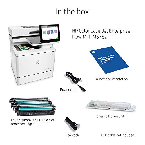 HP Color LaserJet Enterprise Flow Multifunction M578z Wireless Duplex Printer with Stapler and Pull-Out Keyboard (7ZU88A)