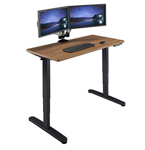GM Adjustable 47 x 24 Inch Quick Install Workstation, Electric Home Office Sit Stand Desk, Walnut Top Gaming Computer Table