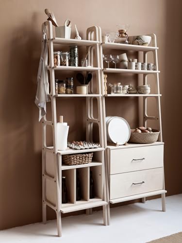 Lschool Wooden Modular Wall Shelving, Mid Century Modern Bookcase