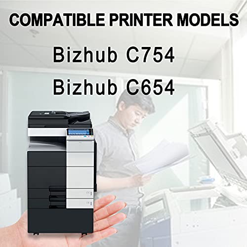 TN711M | A3VU330 TN-711 Toner Cartridge (Magenta,2 Pack) Replacement for Konica Minolta Bizhub C754 C654 Toner Kit Printer