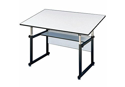 WorkMaster Junior Four-Post Drafting Table with Black Base White Top/Black Base Dimensions: 48"W x 36"D x 29-44"H Weight: 80 lbs
