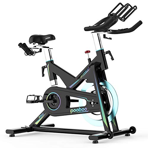pooboo Pro Indoor Cycling Bike Stationary, Magnetic Resistance Belt Drive Exercise Bike, High Weight Capacity, Heavy Duty Flywheel for Home Office Cardio Workout Bike Training Max 330lb (X6)