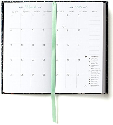 High Note 2018 Silver Floral 18-Month Weekly Pocket Planner: Beautiful, Durable, Soft-cover, Foil Embellished, Checkbook Sized Planner Featuring ... Designer Art By Elizabeth Olwen (CHK0300)