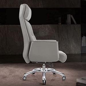 Generic Managerial Executive Ergonomics Office Chair with Fixed Armrest - Cowhide Grey