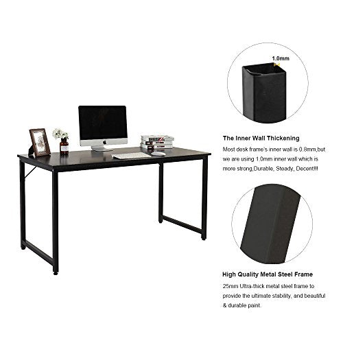 Soges 55" Computer Desk Sturdy Office Meeting/Training Desk Writing Desk Workstation Computer Table, Black JJ-BK-140