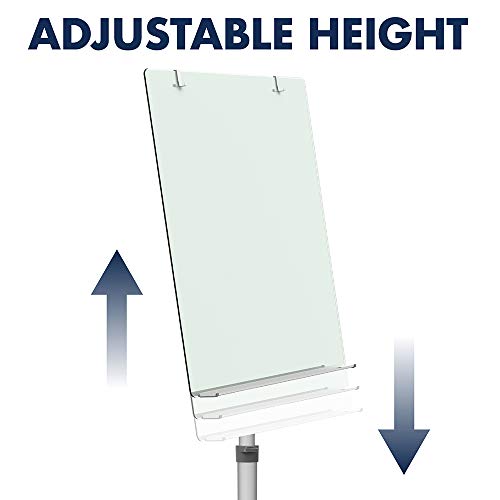 Quartet Easel, Magnetic, Glass Whiteboard, 3' x 2', Adjustable, Portable, Flip Chart Holder, Infinity (ECM32G)