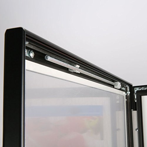 Outdoor Enclosed Advertising Menu Display with Cork Board on Curved Floor Post, Locking, Warranty (22x28, Magnetic)