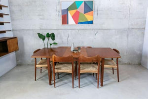 Lschool Niels Otto Mller Danish Paper Cord Chairs Paired with Nils Jonsson Table