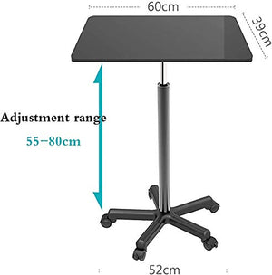 SOSSEG Podium Height Adjustable Mobile Laptop Stand Desk Rolling Cart