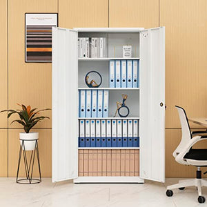 Generic High Storage Cabinet with 2 Doors and 4 Partitions - 5 Storage Spaces, Home/Office Design