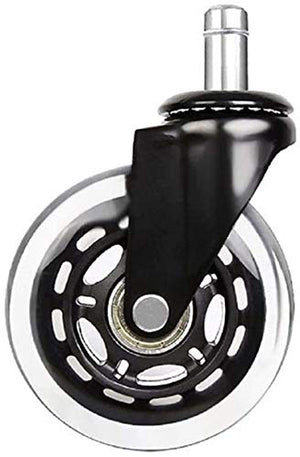 GUENZO Office Chair Caster Wheel Set - 5 Piece Lot, 2.5-3 Inch, Black, Strong Bearing