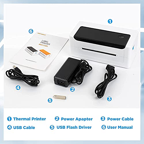 NADMAOO Bur3400 Thermal Label Printer and BUR3071 Wireless Barcode Scanner