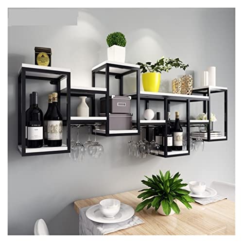 BinOxy Wine Rack Cabinet - Modern Wall Mounted Bar Cabinet for Restaurants and Home Decor