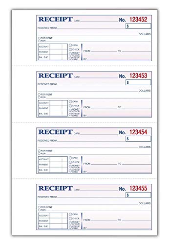 Adams Money and Rent Receipt Book, 3-Part (4-Pack/ 20 Total)