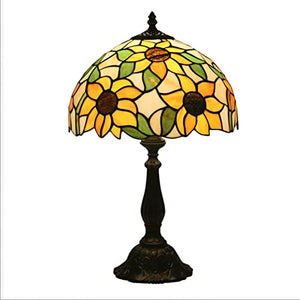 MaGiLL Tiffany Style Desk Lamp, 30cm Sunflower Pattern Elegant Decorative Art Home Desk Lamp