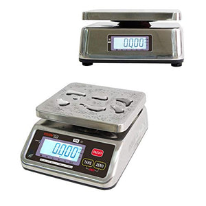 VisionTechShop TVS Portion control Stainless steel Washdown Scale, Lb/Oz/Kg/g Switchable, Low Profile Design, 30lb Capacity, 0.005lb Readability, Dual Display, NTEP Legal for Trade Coc #19-058