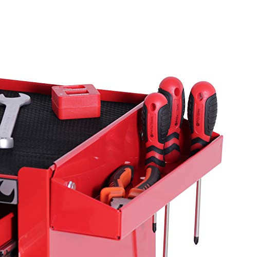 TANKSTORM Heavy Duty Steel Rolling Tool Box 5 Drawer Cart (TZ35 Red)