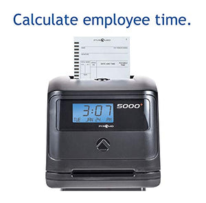 Pyramid 5000 Auto Totaling Time Clock, 100 Employees - Made in USA