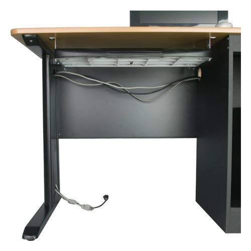 Balt LX 48 Single Workstation, 48 Inch Wide, Locking CPU Holder, Teak, (89843)