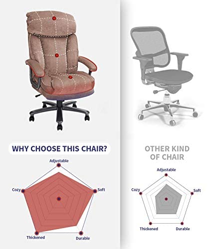CLATINA Ergonomic Big and Tall Executive Office Chair - Beige, 400lbs Capacity