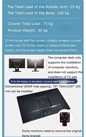 ASUMUI Interactive Workstation Computer Monitor Stand Desk Stand, Aluminum Alloy Standing Floor