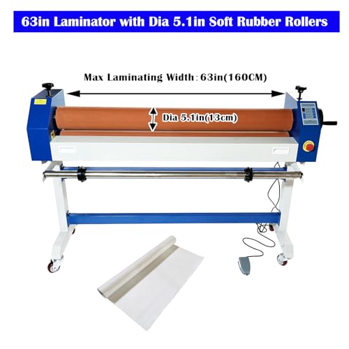 INTBUYING 63in Electric/Manual Dual-Use Cold Laminator with Rubber Rollers