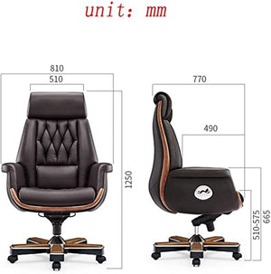 CYXI Genuine Leather Cowhide Executive Office Chair - Adjustable Height Tilt Swivel Computer Chair
