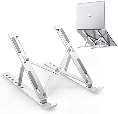 LG 27UK500-B Monitor 27” UHD (3840 x 2160) IPS Display - Black & Nulaxy Laptop Stand, Ergonomic Aluminum Laptop Mount Computer Stand, Detachable Laptop Riser Notebook Holder Stand - Space Gray