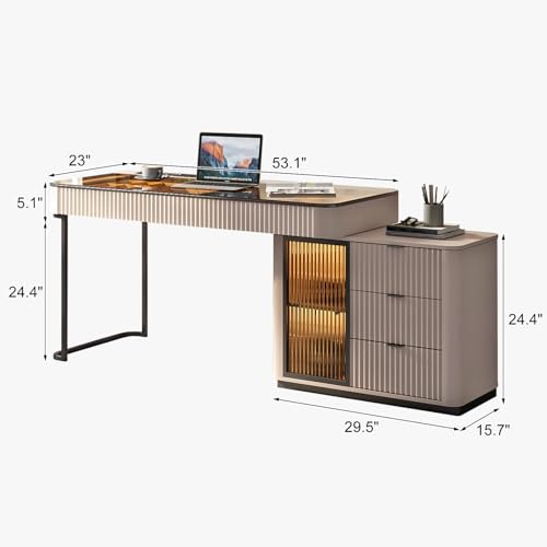 Lartis Telescopic Writing Desk with LED Lights and Storage